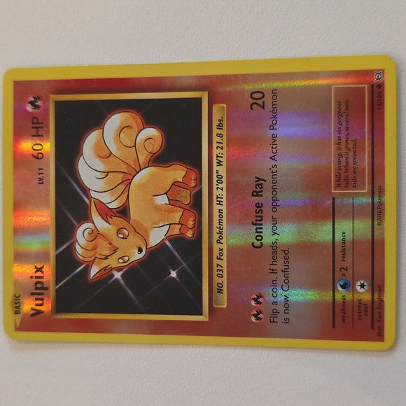 vulpix pokemon card 2016 Single XY - EVOLUTIONS Evolves from null Type Pokemon Trading Card Game Scarlet